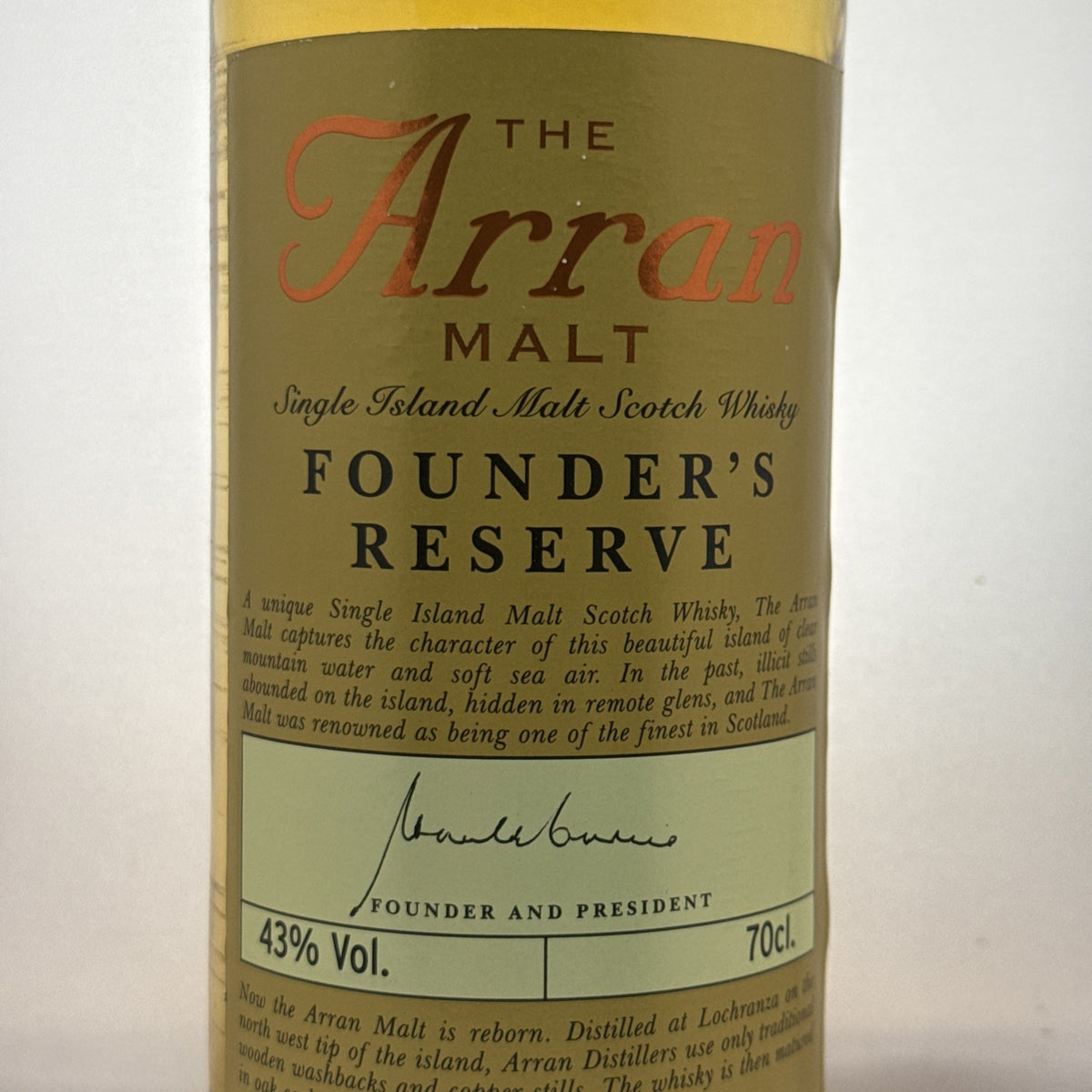 The Arran Malt Founder's Reserve — 1995 distilled / 2001 bottled — 43% — 70cl