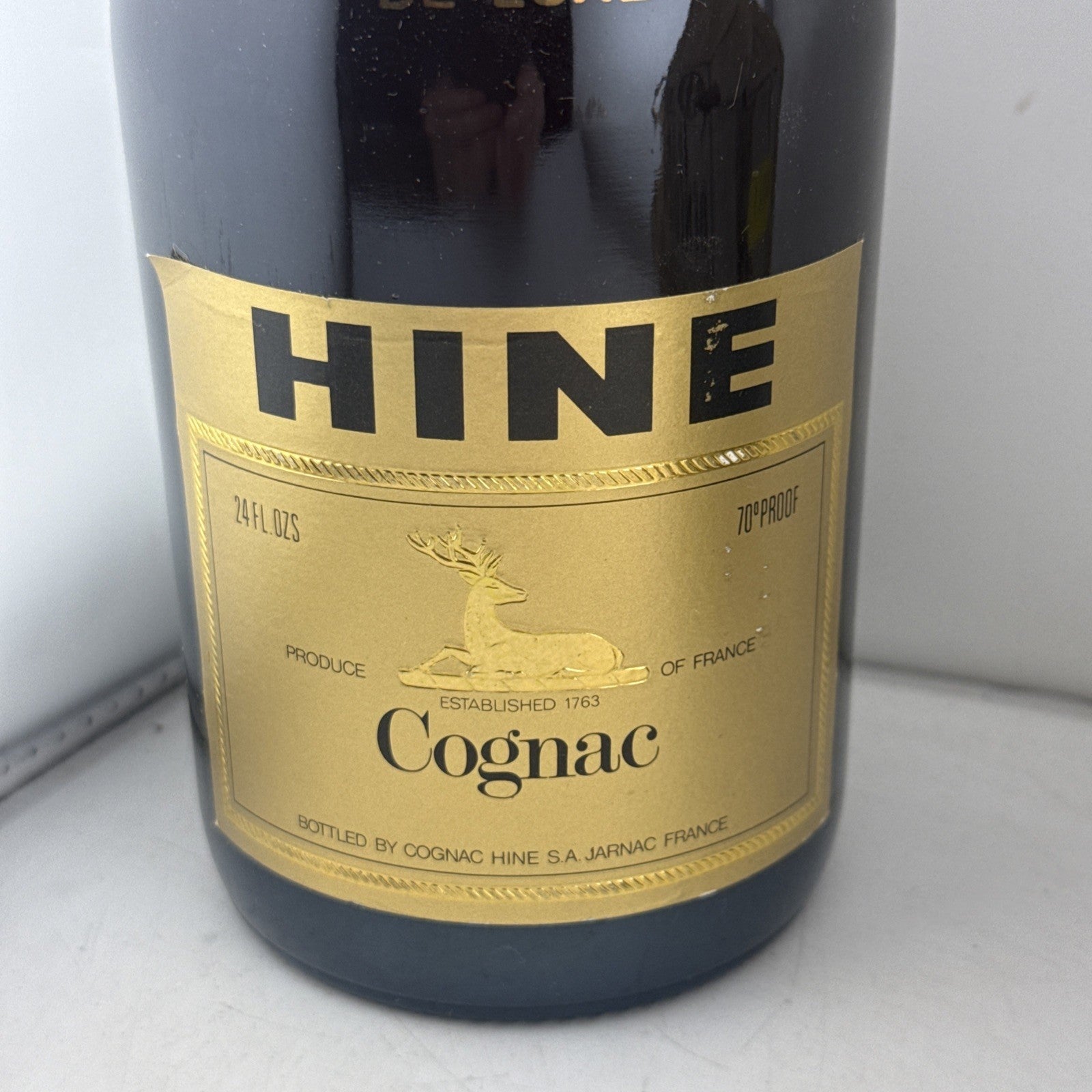 SALE Hine Three Star De Luxe Cognac 1970s 24 Fl Oz 70 Proof Vintage