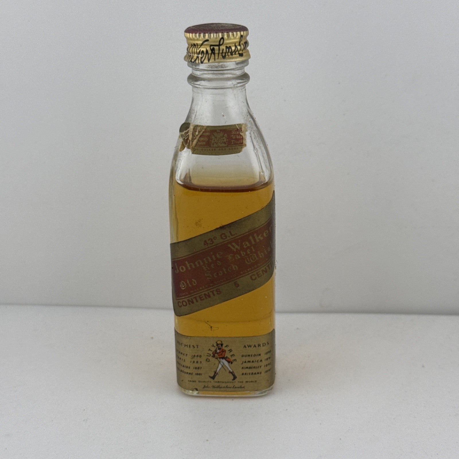 Vintage Johnnie Walker Red Label Scotch Whisky Miniature 5cl 43% 1970s