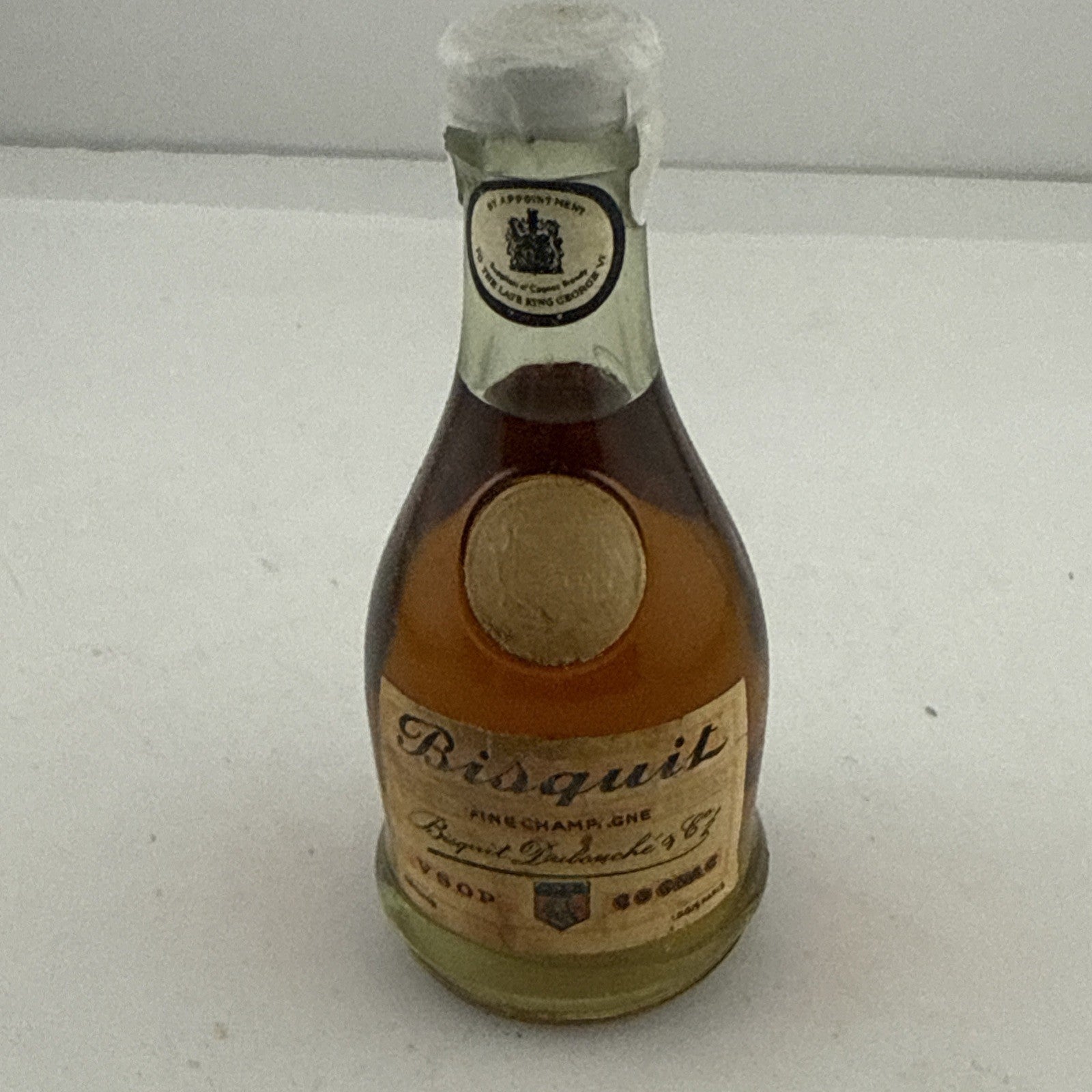 1950s Bisquit Fine Champagne Cognac Miniature Late King George VI