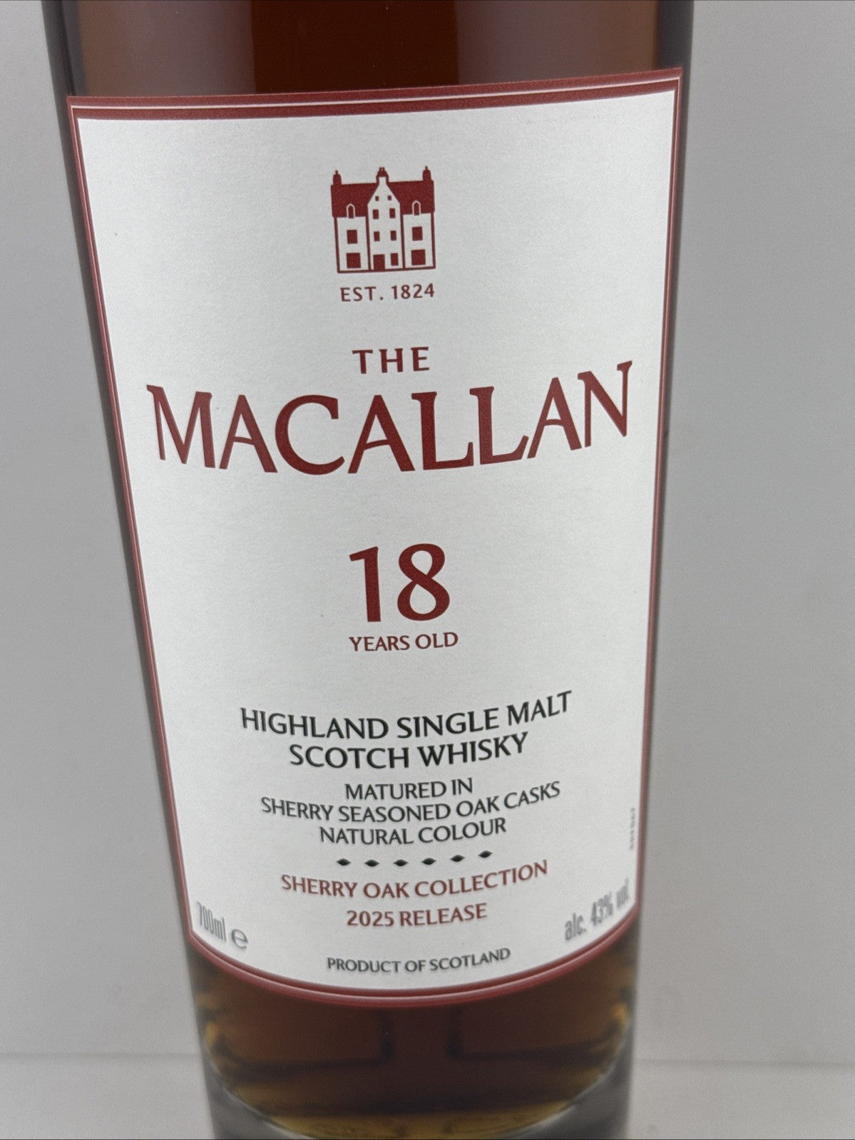 The Macallan 18 Year Old Sherry Oak Cask Single Malt Scotch Whisky 70cl 2025