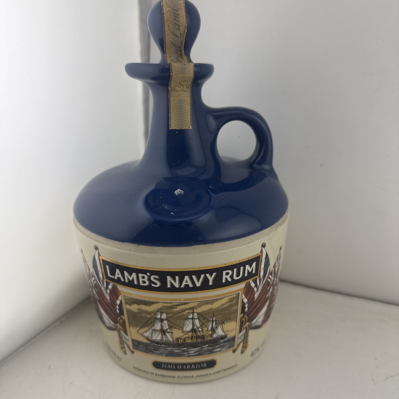 Lamb’s Navy Rum HMS Warrior Victorian Ships Ceramic Decanter Full 40%