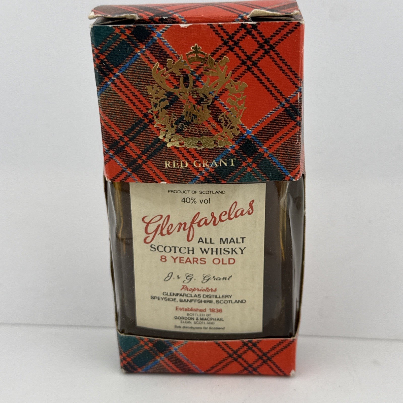 Glenfarclas 8 Year Old Miniature Red Grant G&M 1970s 5cl