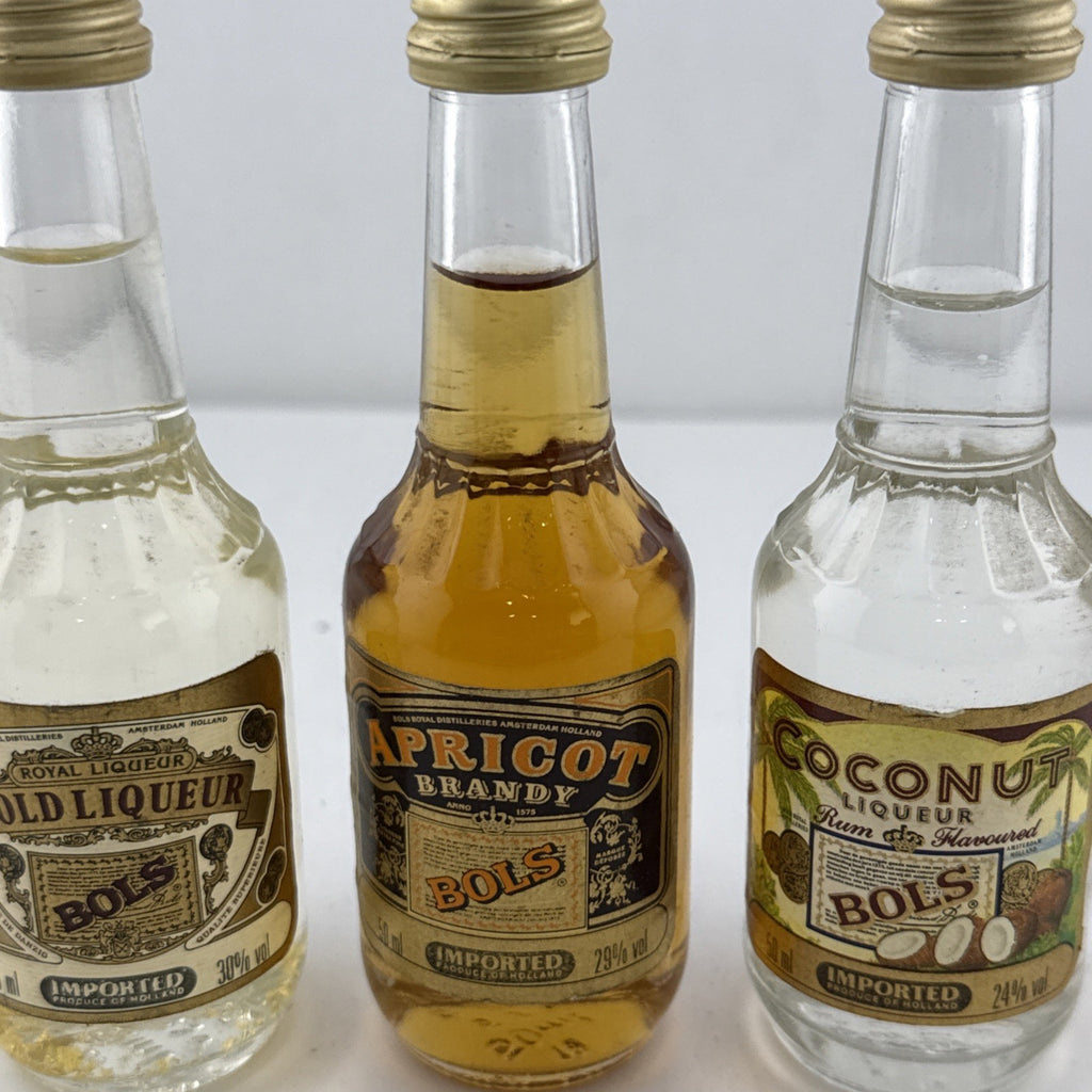 Vintage 1990s Bols Miniatures Gold Liqueur Apricot Coconut 5cl Set