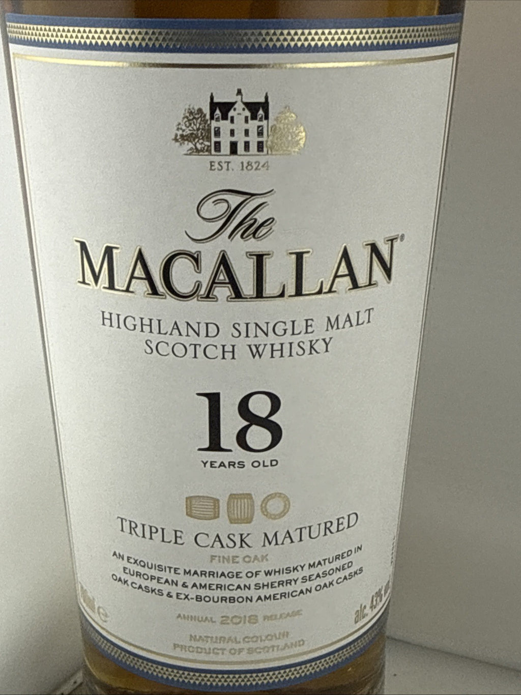 Macallan 18 Year Old Triple Cask Matured Annual 2018 Release 70cl Boxed