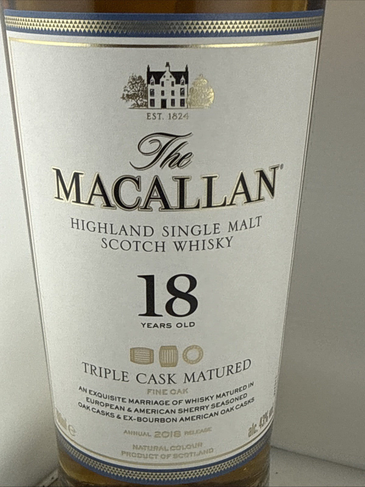 Macallan 18 Year Old Triple Cask Matured Annual 2018 Release 70cl Boxed