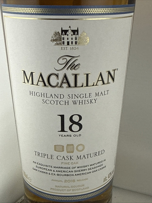 Macallan 18 Year Old Triple Cask Matured Annual 2018 Release 70cl Boxed