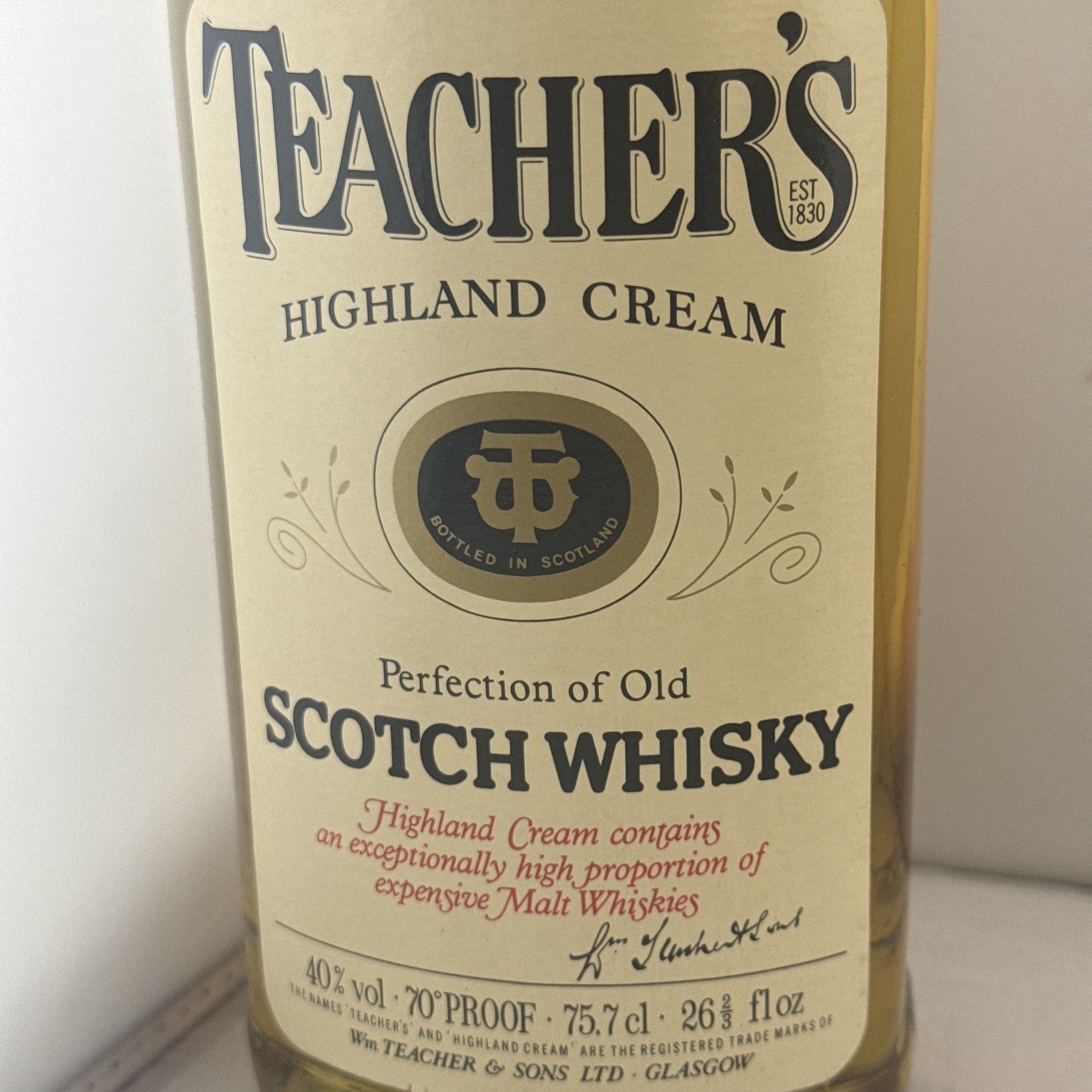 SALE Teacher’s Highland Cream 1970s Scotch Whisky 75.7cl 40% Vintage CHEAPEST!!!