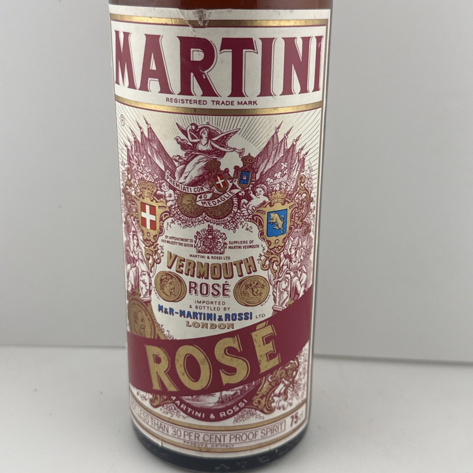 Vintage Martini Rosé Vermouth UK Bottled 75cl ~1970 Very Rare Now!