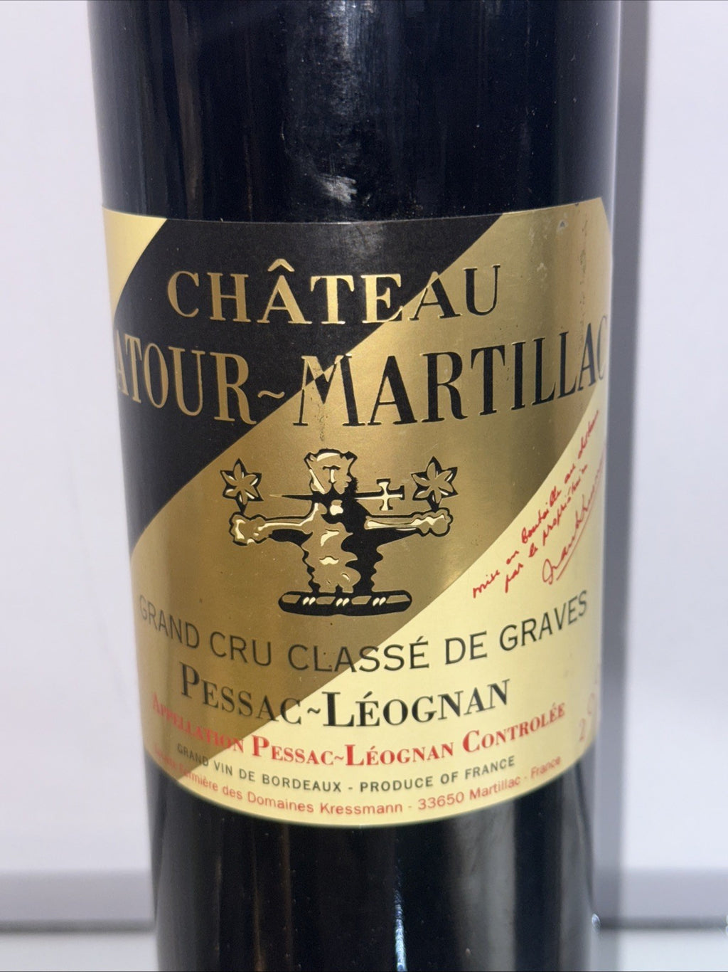 75cl bottle of 2002 Château Latour-Martillac red wine