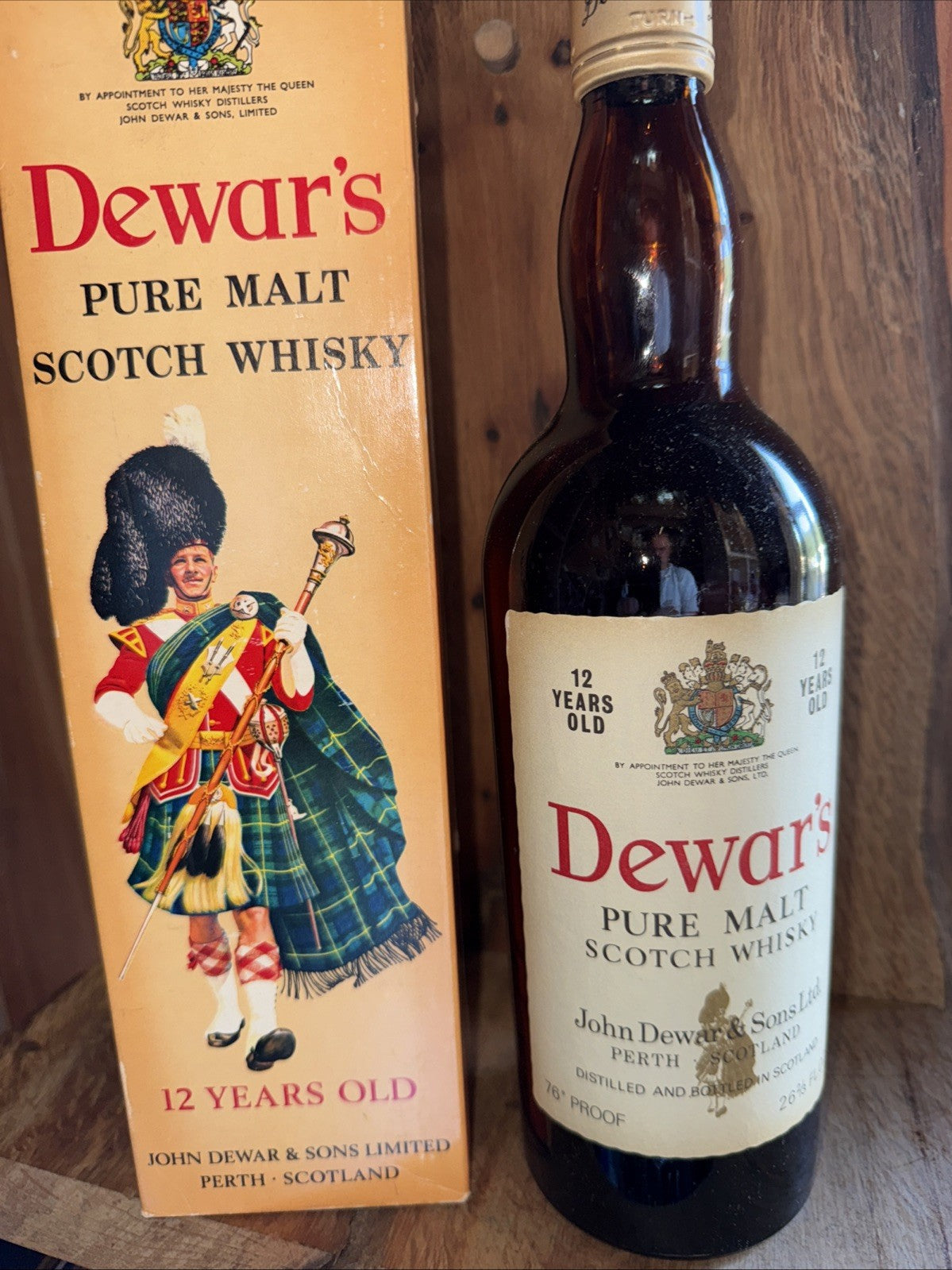 Dewars Pure Malt Whisky 1970s Bottled 26 2/3 FL OZ And 70% proof