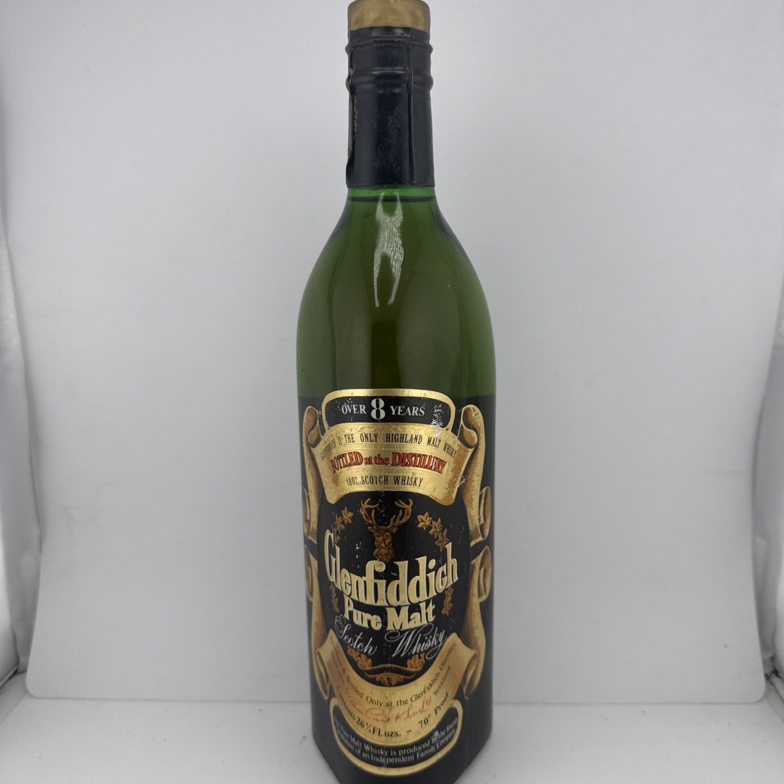 Glenfiddich Pure Malt Over 8 Years 26⅔ fl oz 70 Proof c.1968–71