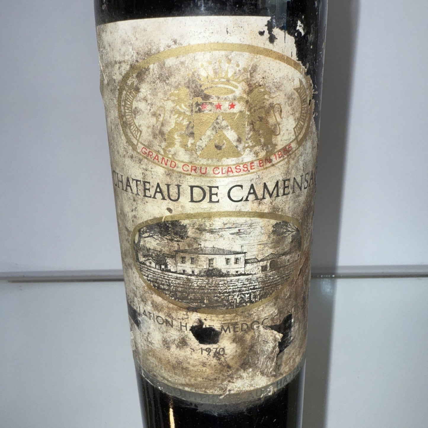 Chateau de Camensac Bordeaux  1970 (label in poor condition but wine looks fine)
