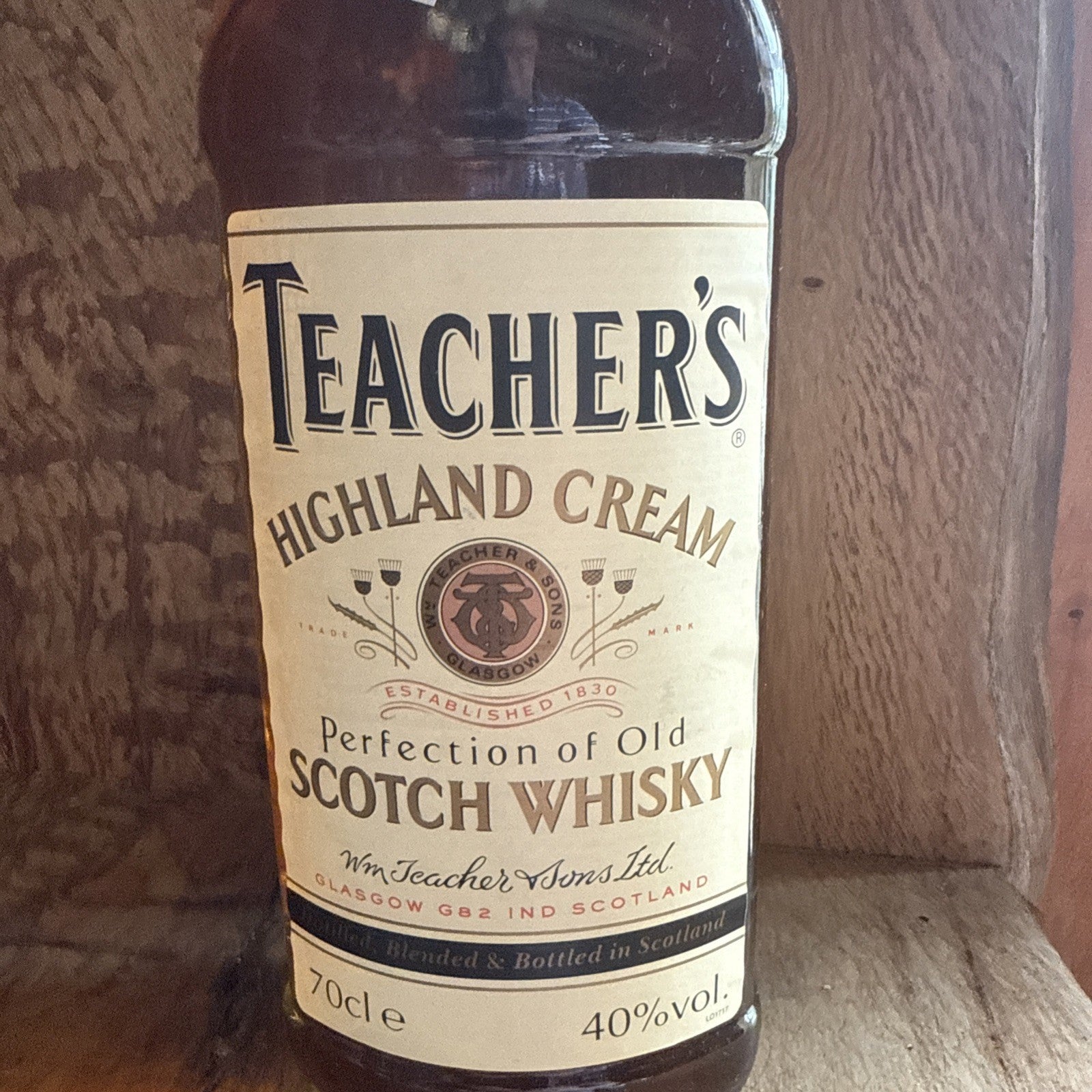 Teachers Highland cream bottled 1980s