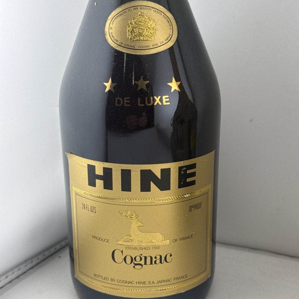SALE Hine Three Star De Luxe Cognac 1970s 24 Fl Oz 70 Proof Vintage