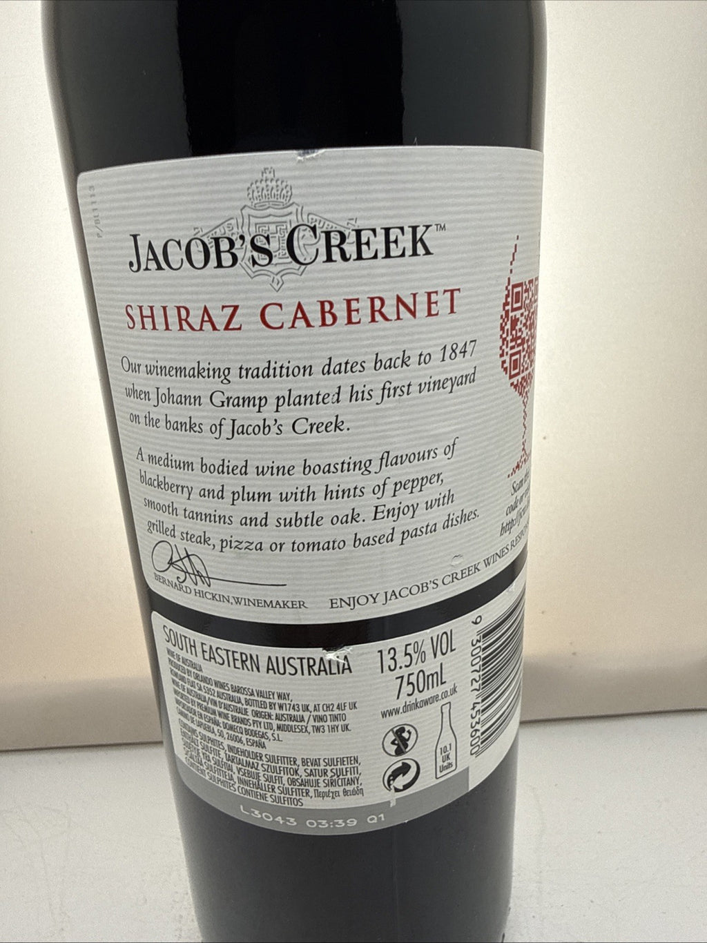 Jacobs Creek Shiraz Cabernet 2010 Wimbledon Edition 16yo Australian Red