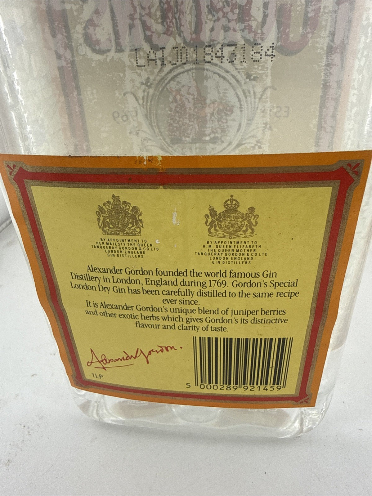 Gordon’s Special London Dry Gin 1L 47.3% Old Bottle High Abv 1980s