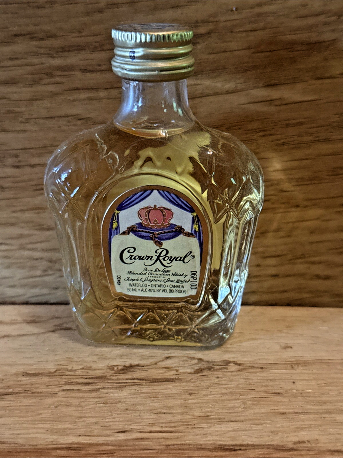 Crown Royal in Cut glass bottle Miniature full 1990s