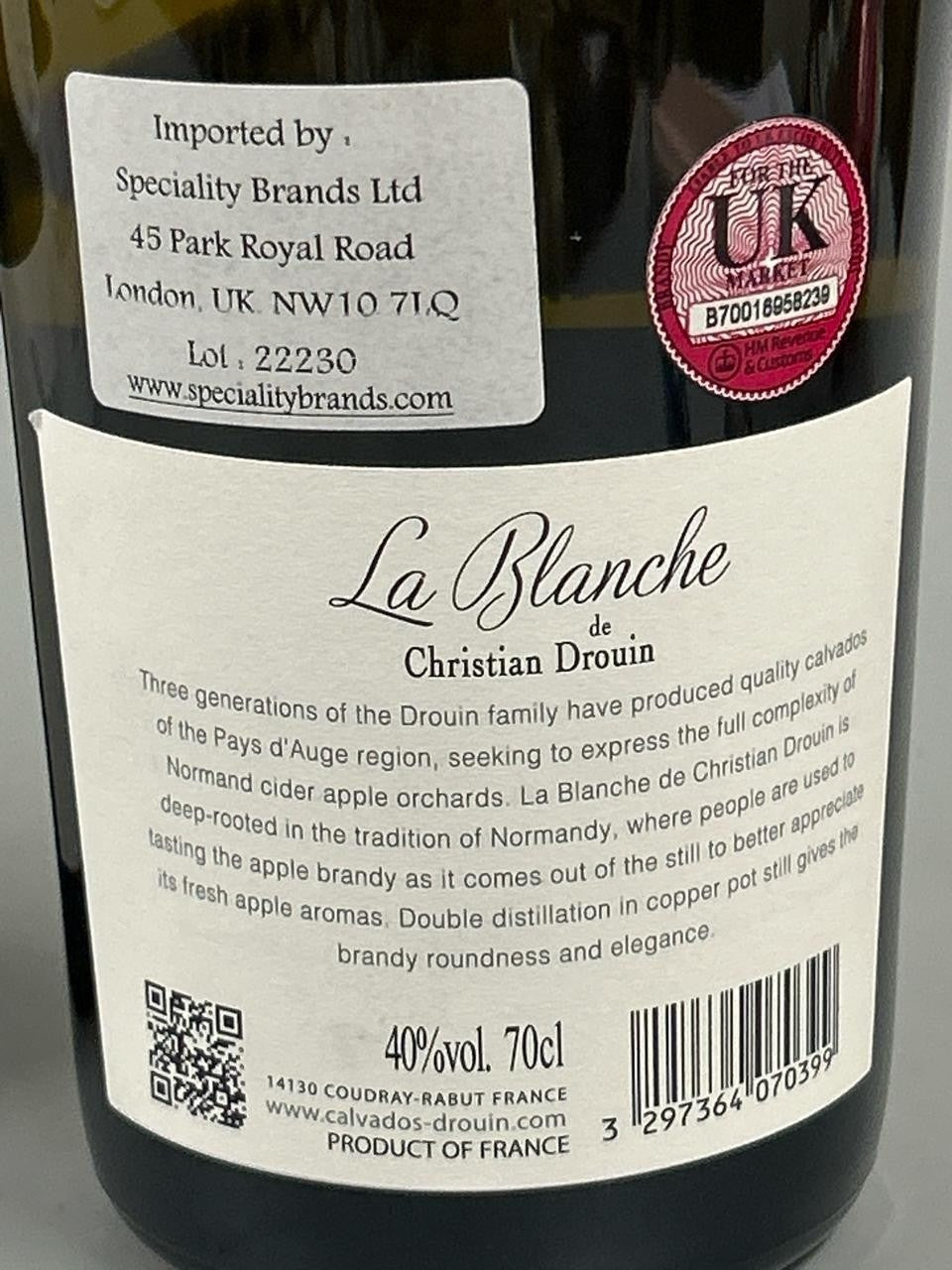 CHRISTIAN DROUIN LA BLANCH / 70CL / 40% cheapest available anywhere