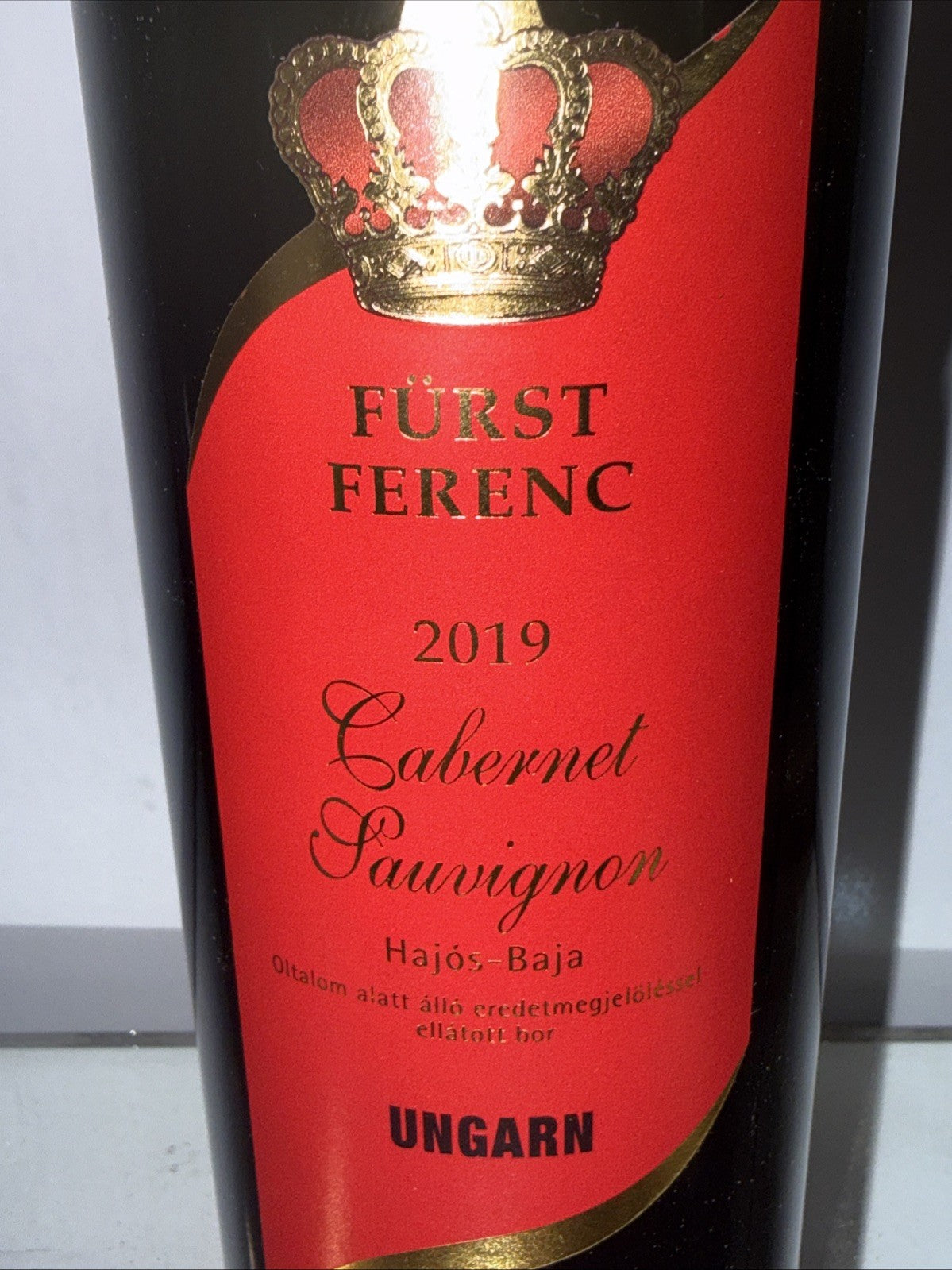 Fürst Ferenc 2019 Cabernet Sauvignon, sweet red wine from the Hajós-Baja Region
