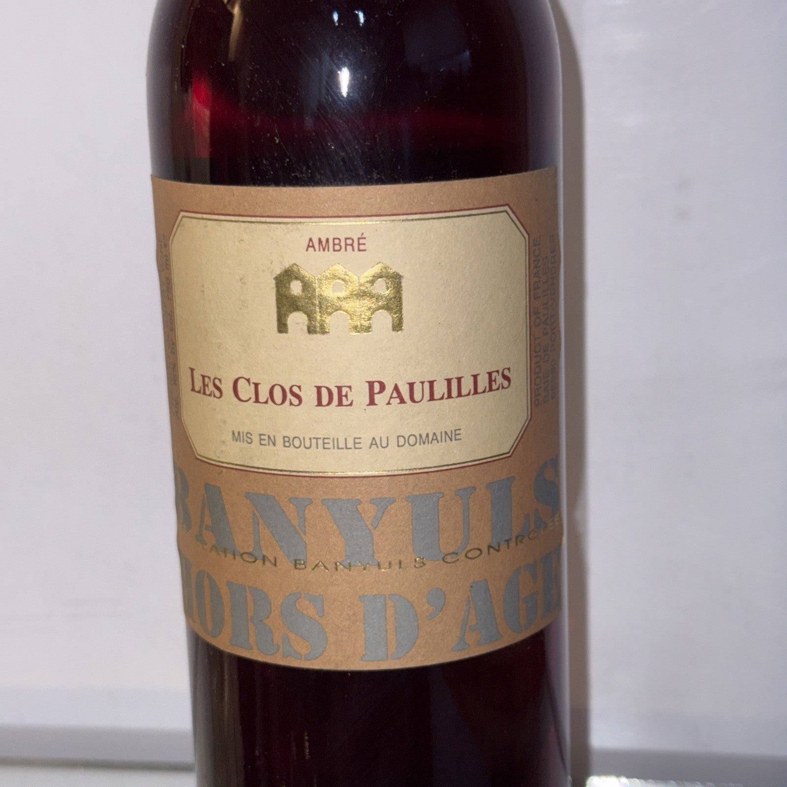 Banyuls Hors d’Âge Ambré from Les Clos de Paulilles 1990s Bottled
