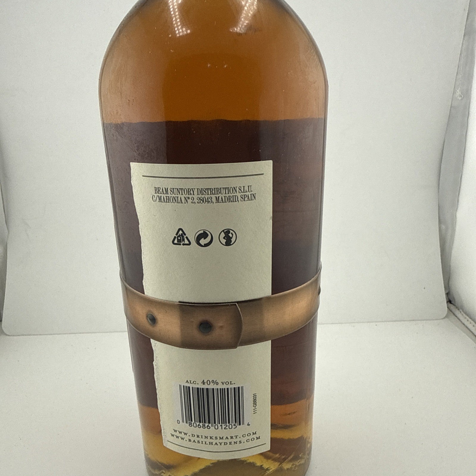 1L Basil Hayden Bourbon; label and 40% ABV date it to the mid-2010s.