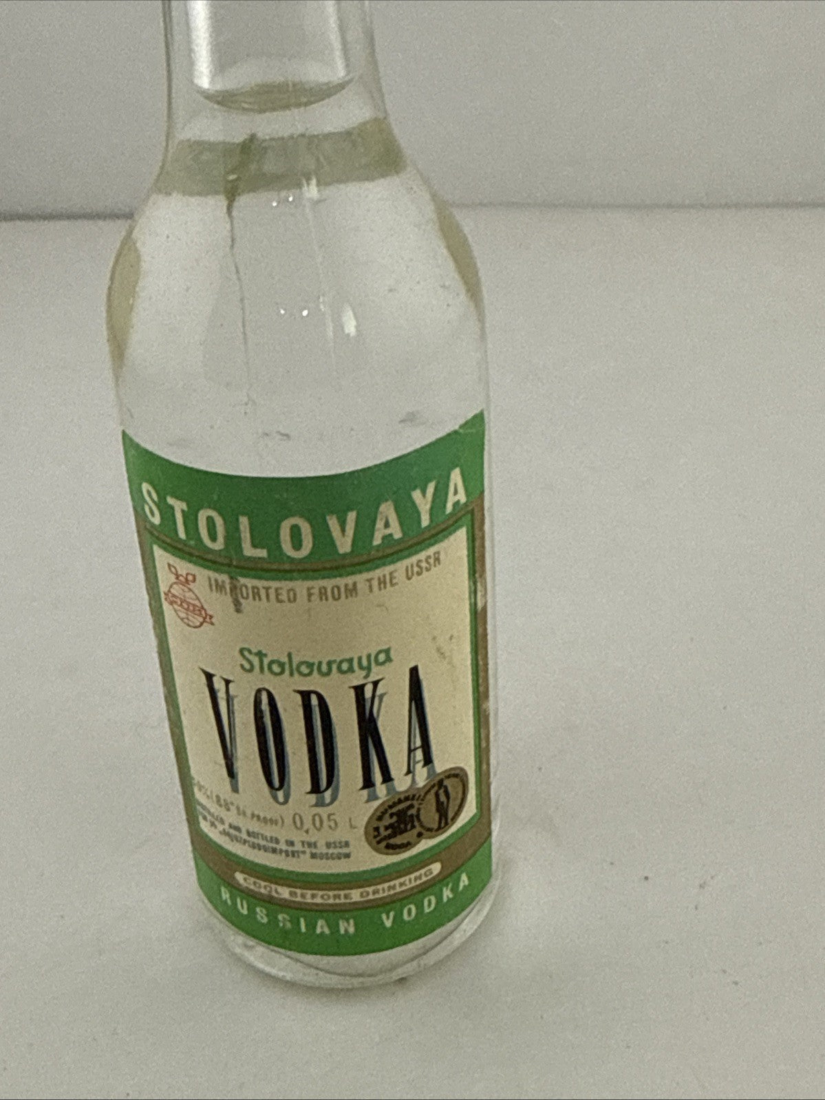 Vintage Stolovaya Vodka Miniature 5cl USSR Soviet Export Mini Bottle