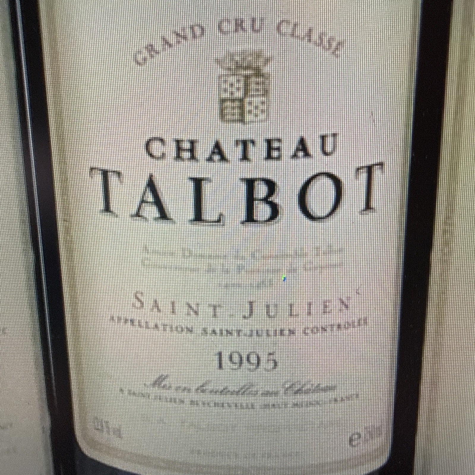 Château Talbot 1995 Saint-Julien Grand Cru Classé Bordeaux 75cl