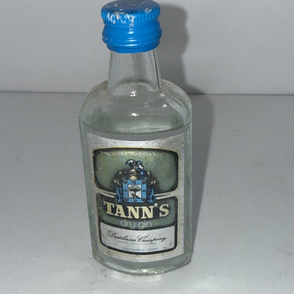 Vintage Tann’s Dry Gin Miniature 43% Spanish Gin Barcelona 1980s