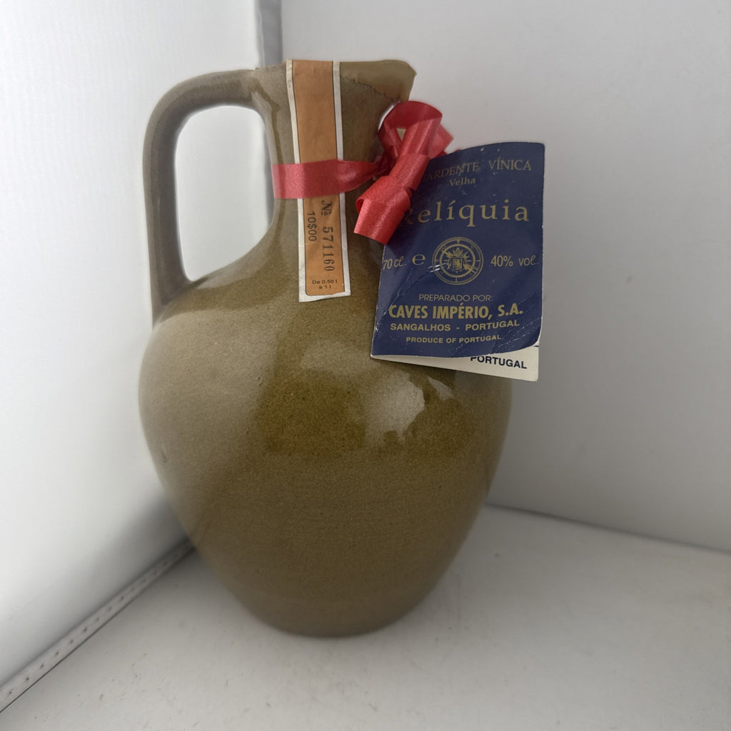 Reliquia Aguardente Vinica Velha Ceramic Jug 70cl Portugal Caves Imperio Brandy