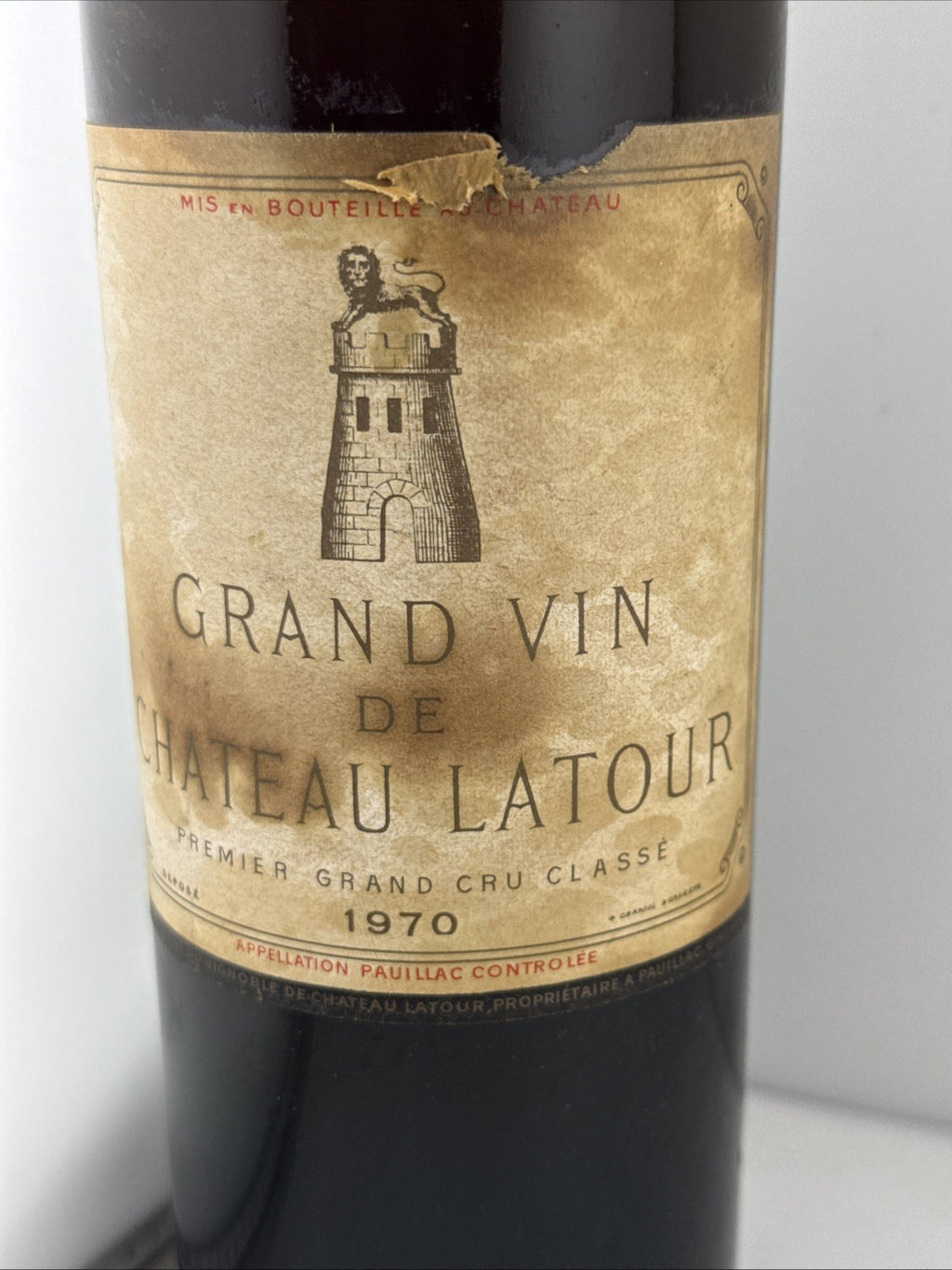 Chateau Latour 1970 Pauillac Premier Grand Cru Classe 75cl Bordeaux display Only