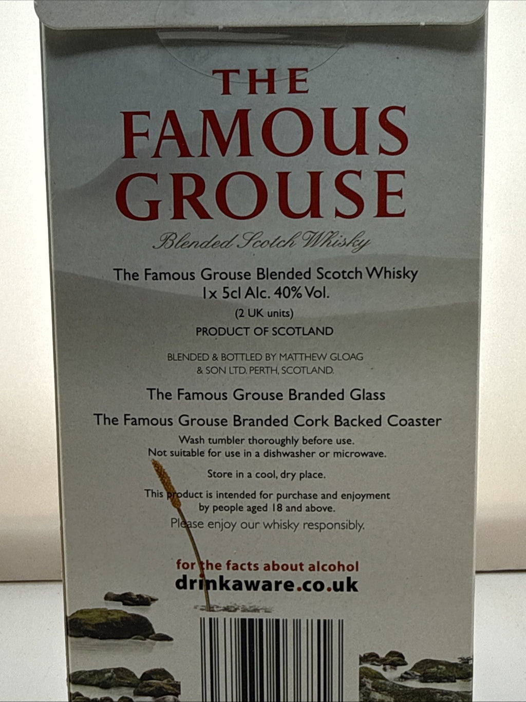Famous Grouse 5cl Whisky Gift Set with Branded Glass & Coaster 40%