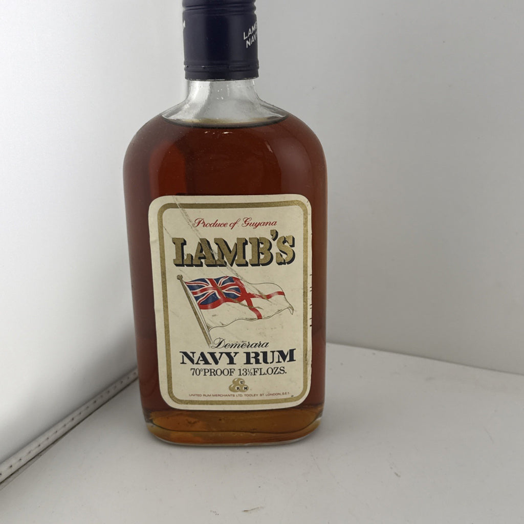 Vintage Lamb’s Demerara Navy Rum Guyana 70 Proof 13⅓ Fl Oz 1970s