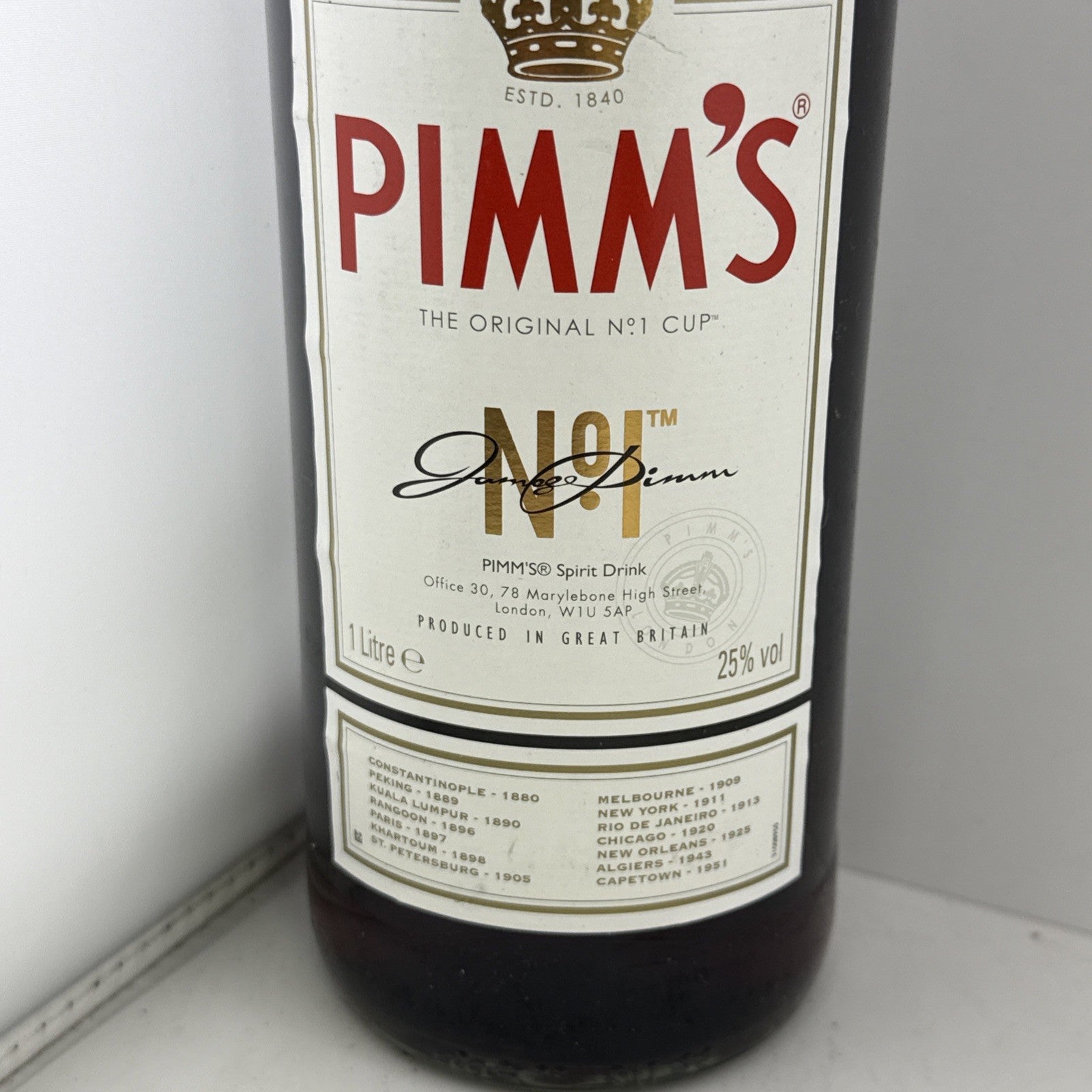Pimm’s No.1 Cup 1L 25% The Original No1 Spirit Drink UK
