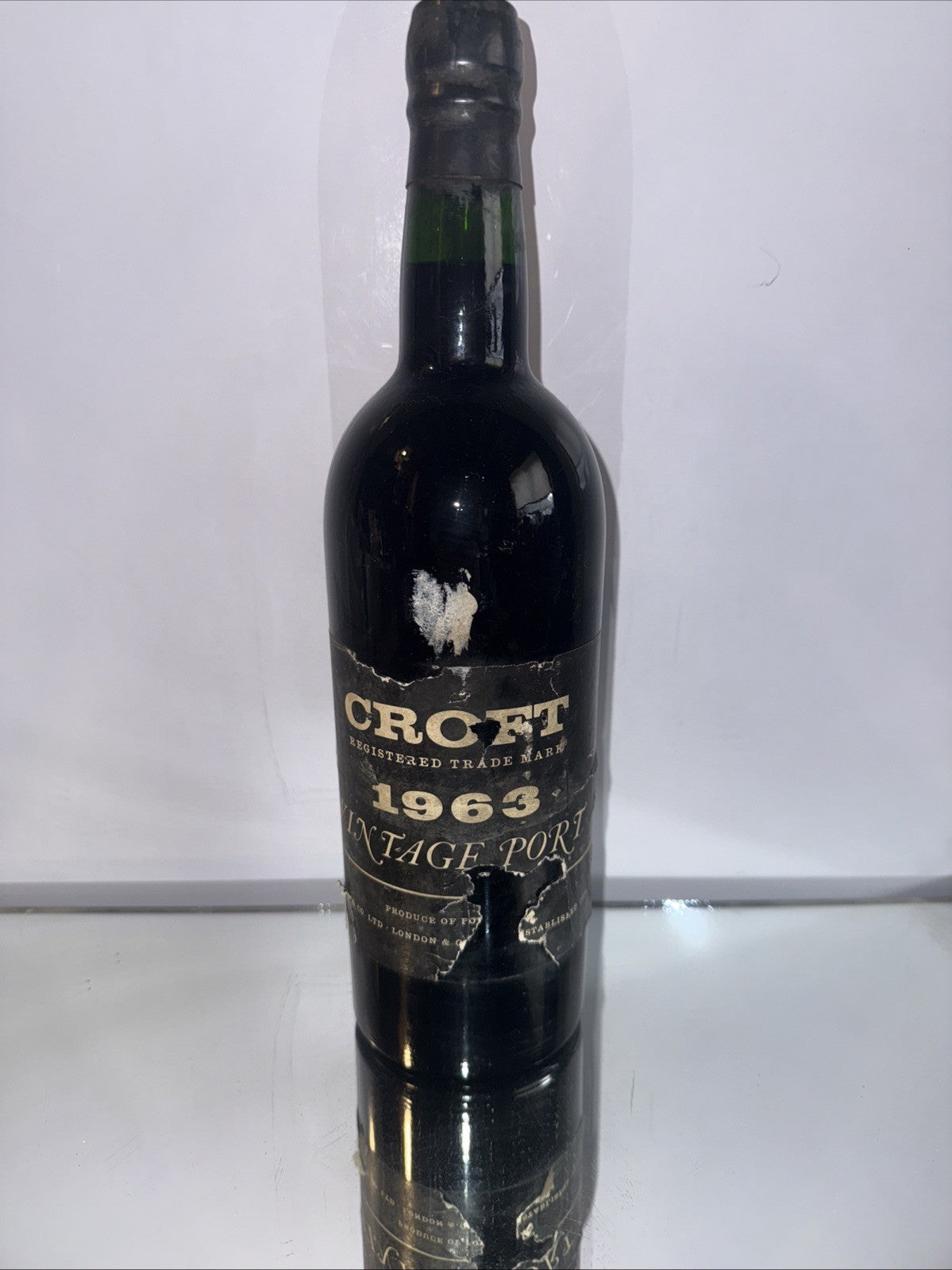 Croft 1963 Vintage Port Good  Condition Torn Label