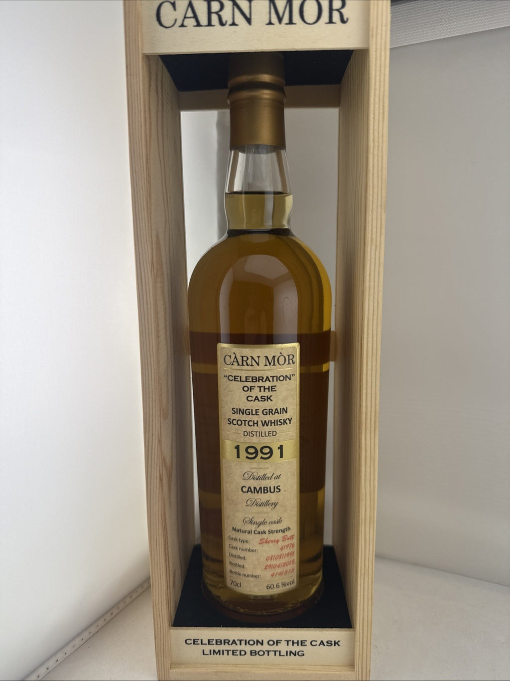 Carn Mor Cambus 1991 Single Grain Scotch Whisky 70cl 60.6% Cask Strength