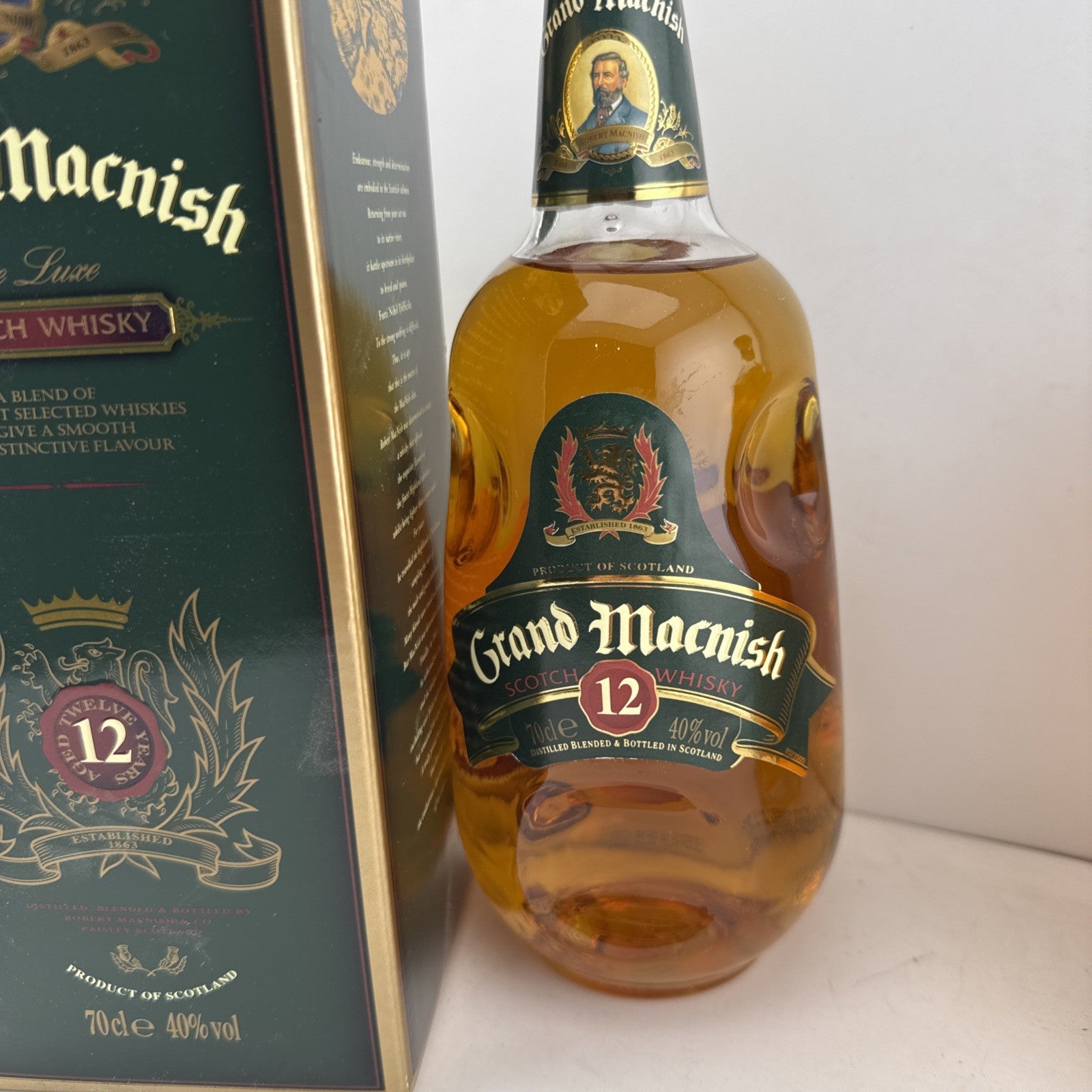 Grand Macnish 12 Year Old Scotch Whisky 70cl 40% Older Boxed Bottle