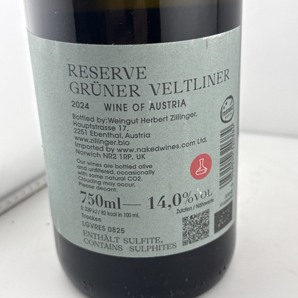 Zillinger Reserve Grüner Veltliner 2024 Austrian White Wine 75cl 14%
