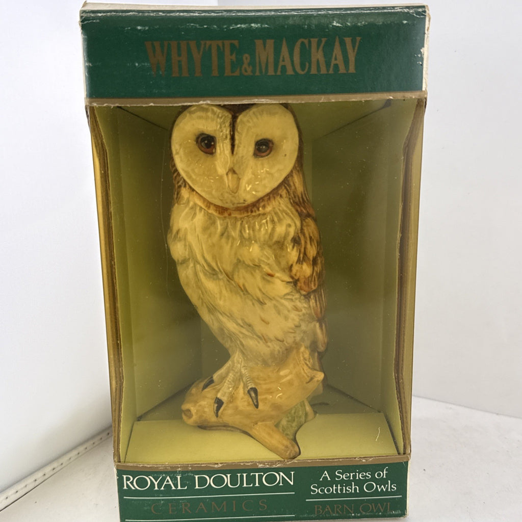 Whyte & Mackay Barn Owl Whisky Decanter Full Royal Doulton Boxed