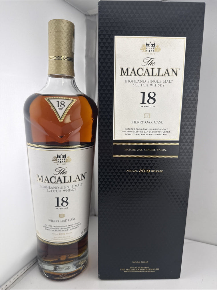 Macallan 18 Year Old 2019  Release  Sherry Oak Single Malt Whisky 70cl