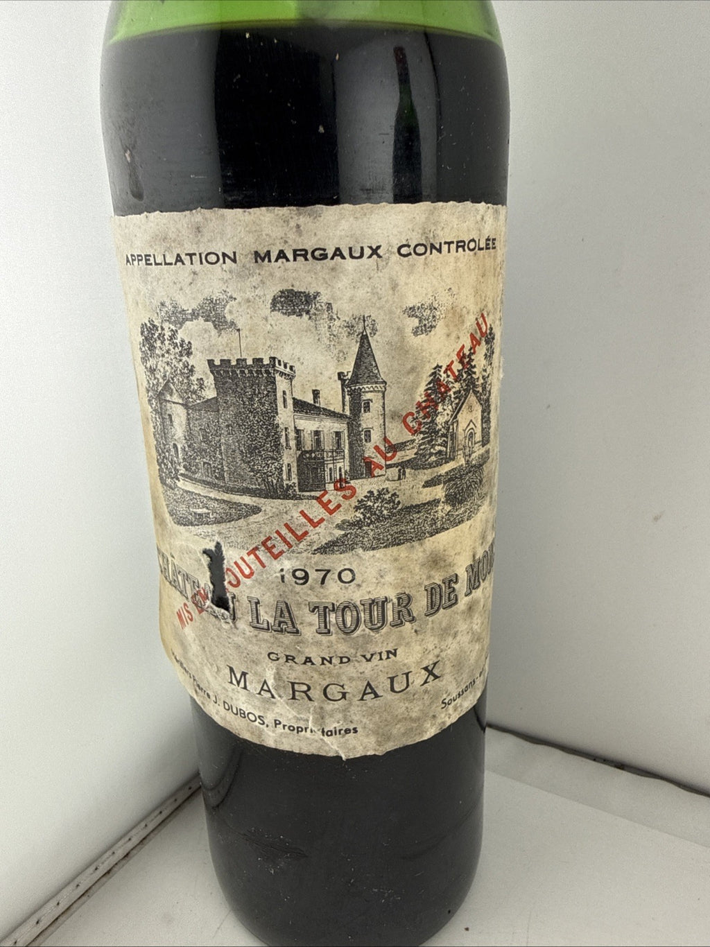 1970 Château La Tour de Mons Margaux Bordeaux Red Wine 75cl Vintage( Poor Label)