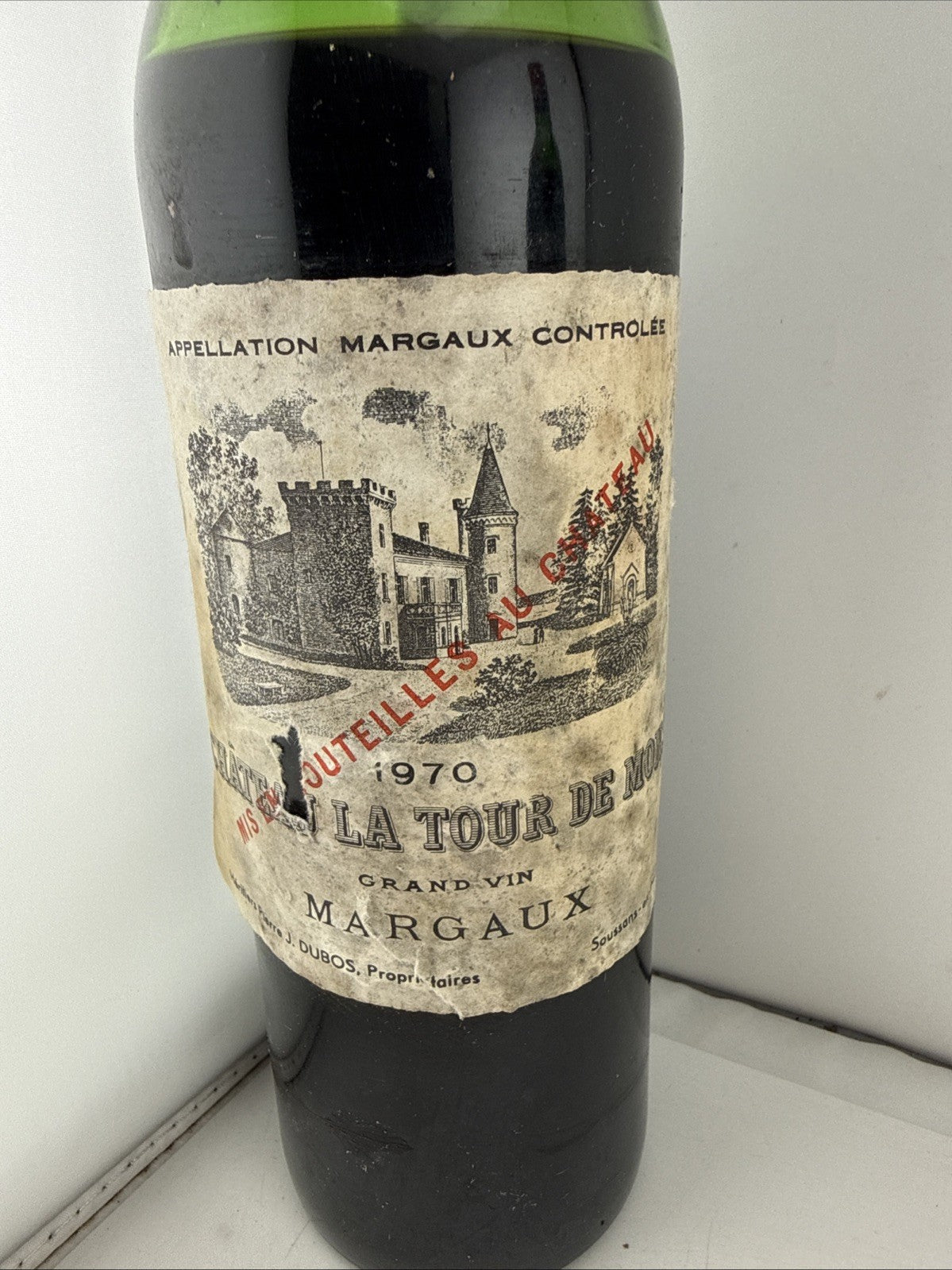 1970 Château La Tour de Mons Margaux Bordeaux Red Wine 75cl Vintage( Poor Label)