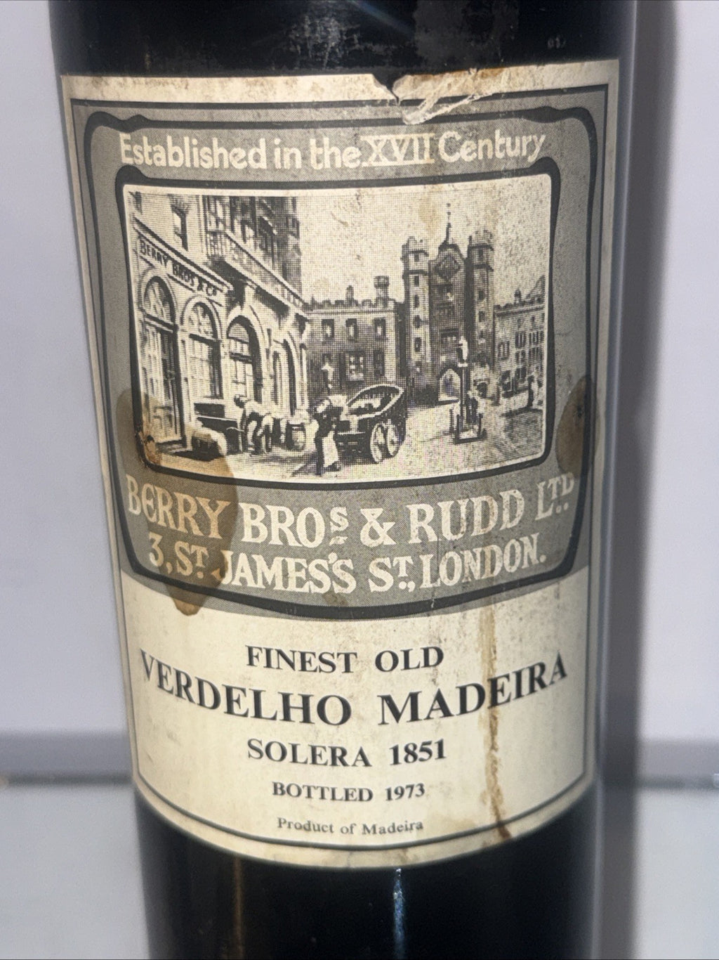 Berry Bros & Rudd – Finest Old Verdelho Madeira 1851 Bottled 1973