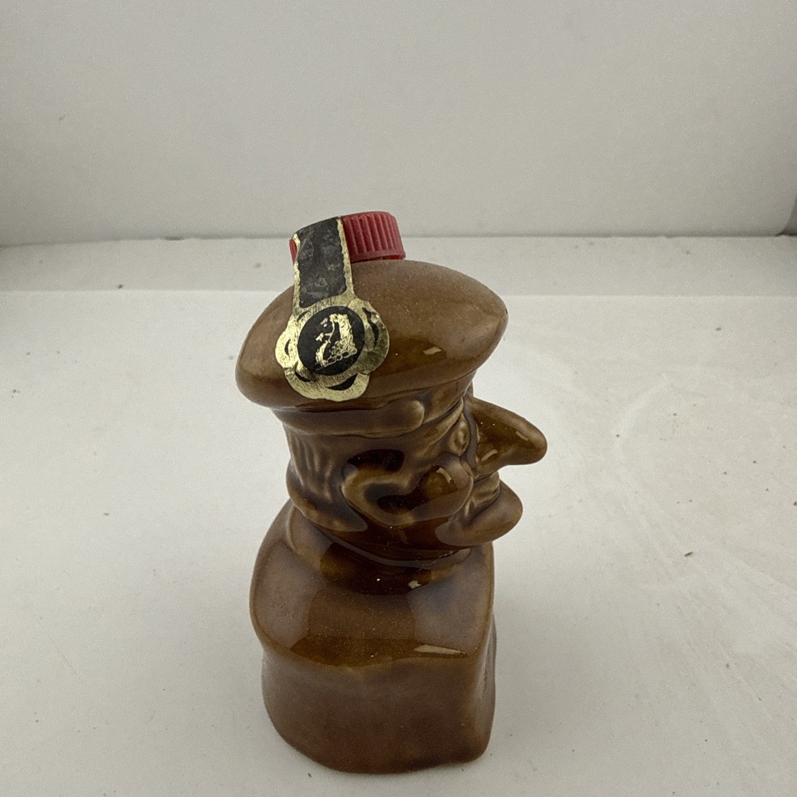Vintage Miniature Whisky Novelty Character Head Decanter Ceramic Bottle Full