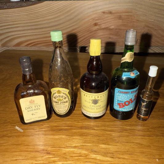 Group Of 5 Mini Miniatures Of 2Sherry, Lime, Bols,claymore