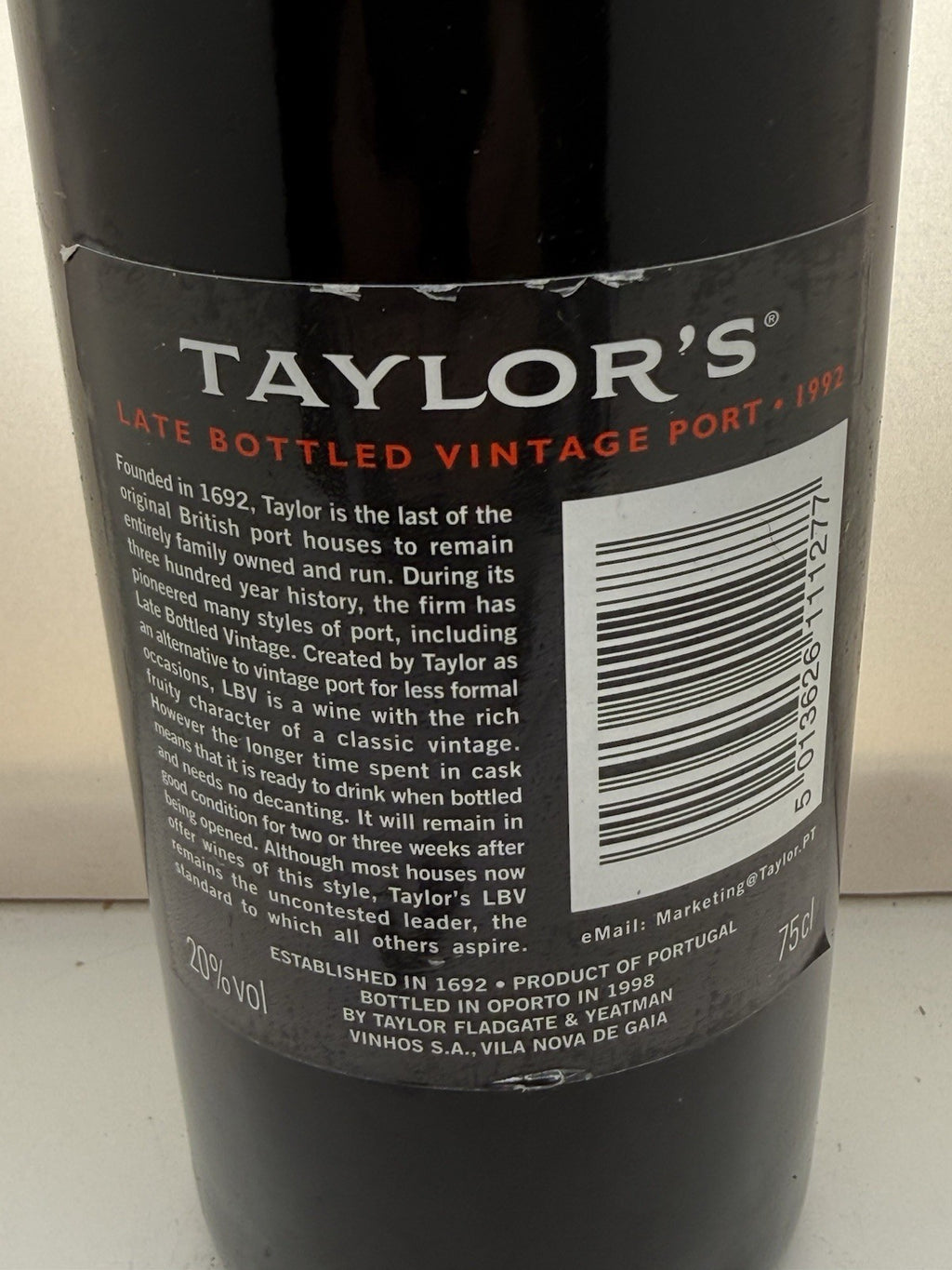 Taylor’s Late Bottled Vintage Port 1992 Bottles 1996