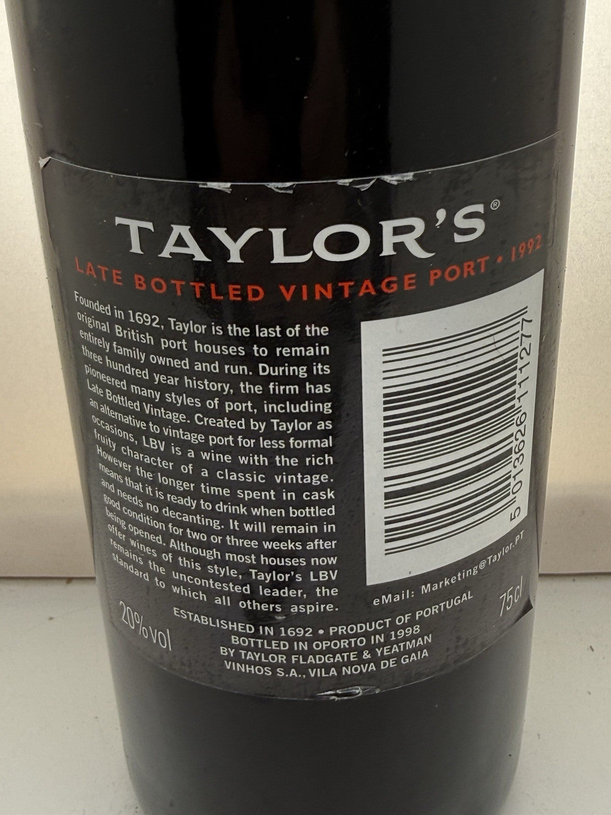 Taylor’s Late Bottled Vintage Port 1992 Bottles 1996