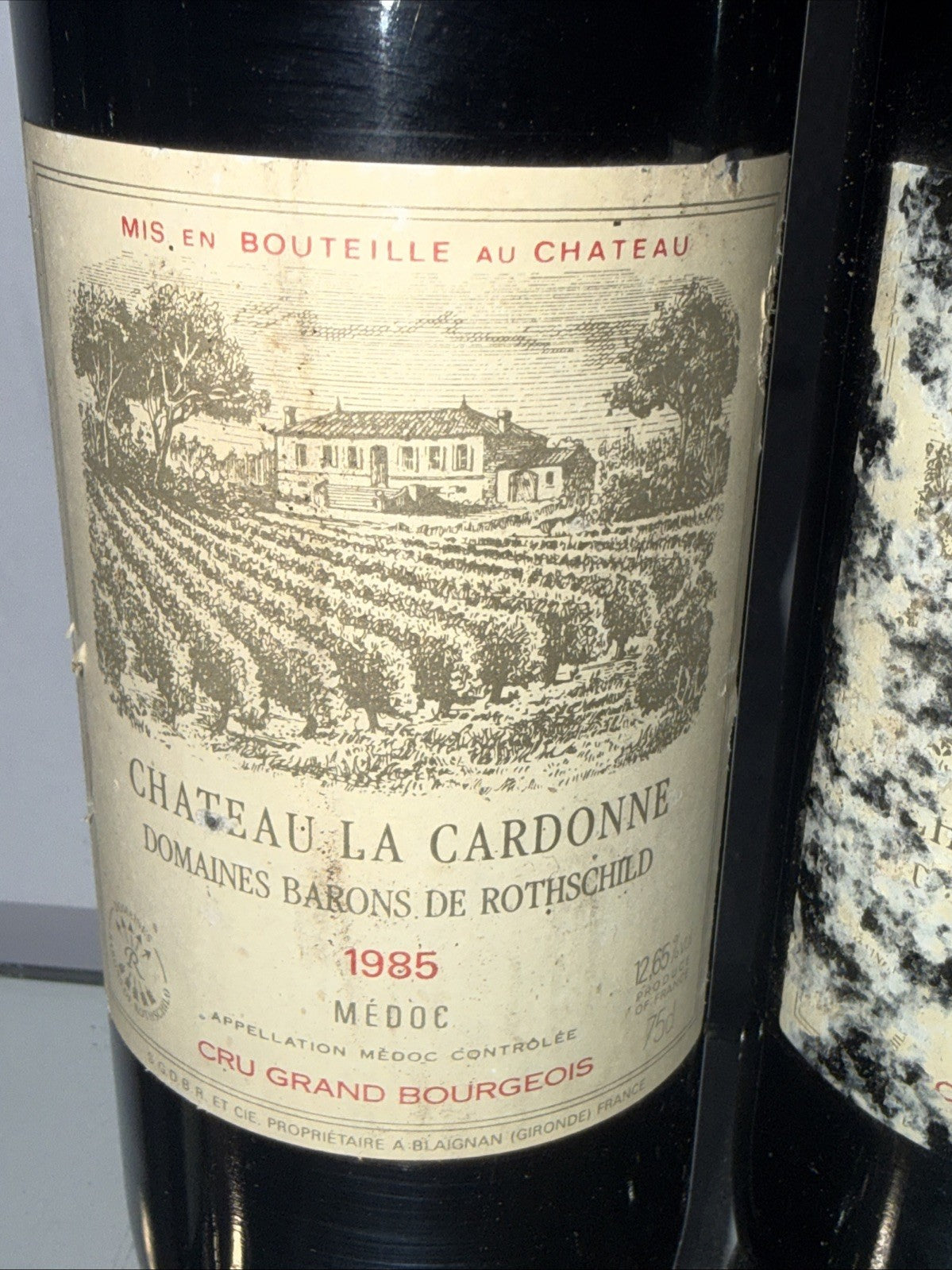 Baron de Rothschild Medoc (lpoor condition Label)Pictured With A Good Label 1985