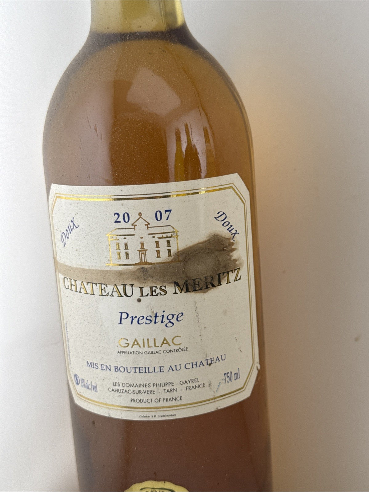 Chateau Les Meritz Prestige Gaillac Doux 2007 Sweet White Wine 750ml