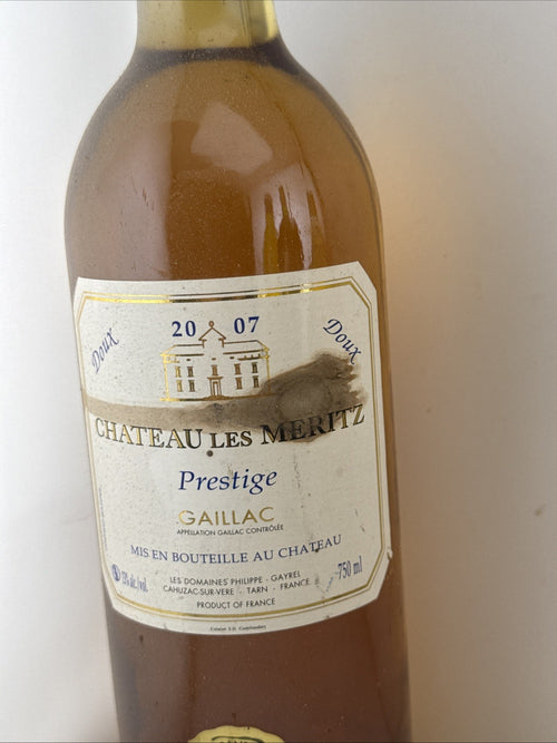 Chateau Les Meritz Prestige Gaillac Doux 2007 Sweet White Wine 750ml